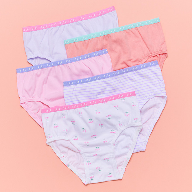 엘르이너웨어 여아용 밴드 학생 삼각 팬티 5종 세트