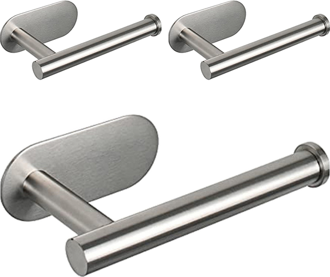 하이엉클 접착식 스테인리스 휴지 걸이, 실버, 3개