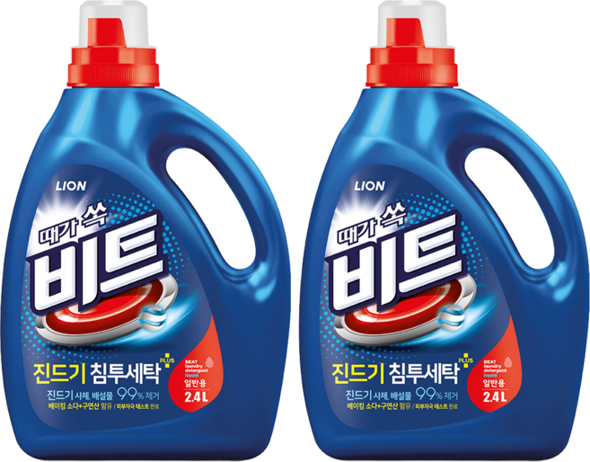 비트 진드기 침투세탁 일반용 액상세제 본품, 2.4L, 2개