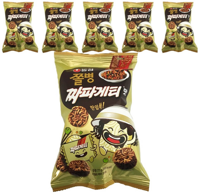 쫄병스낵 짜파게티맛, 77g, 6개