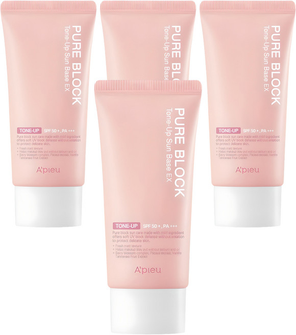 어퓨 퓨어 블록 톤업 선베이스 이엑스 SPF50+ PA+++, 50ml, 4개