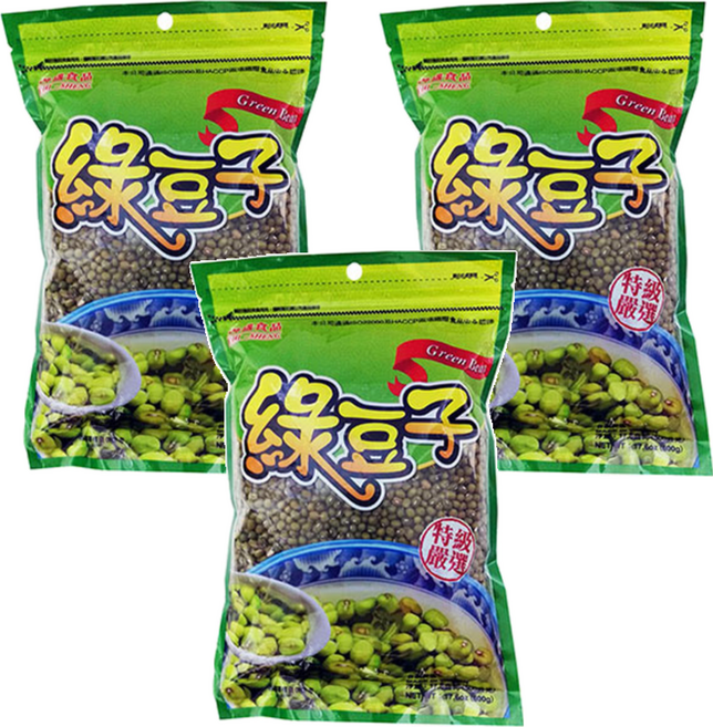 CHI-SHENG 耆盛食品 綠豆子, 500g, 3包