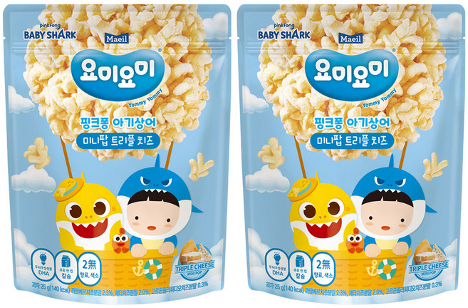 요미요미 유아용 미니팝 과자, 트리플치즈, 25g, 2개
