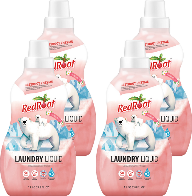 레드루트 유아 세탁세제 스위트플로랄향 플러스, 1L, 4개