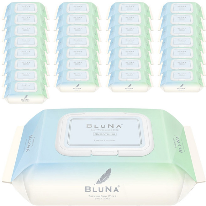 블루나 스무딩 프리미엄 아기물티슈 캡형, 70g, 72매, 40개