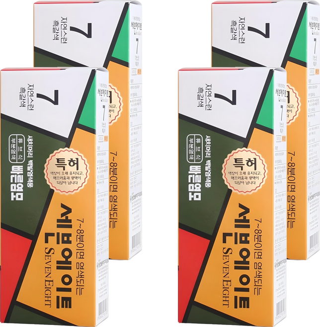 세븐에이트 새치 염색약, 7호 흑갈색, 4개