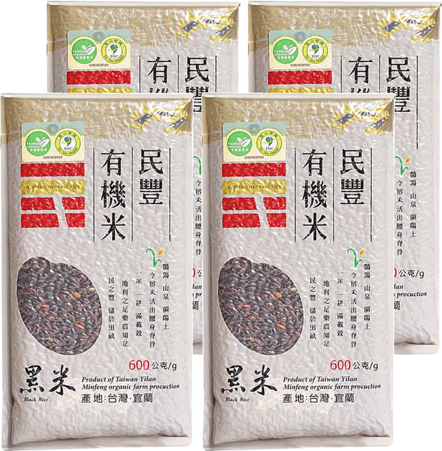 民豐 有機黑米, 600g, 4包