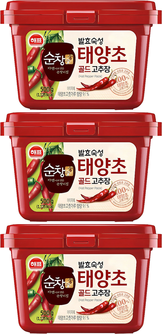 순창궁 태양초 골드 고추장, 500g, 3개