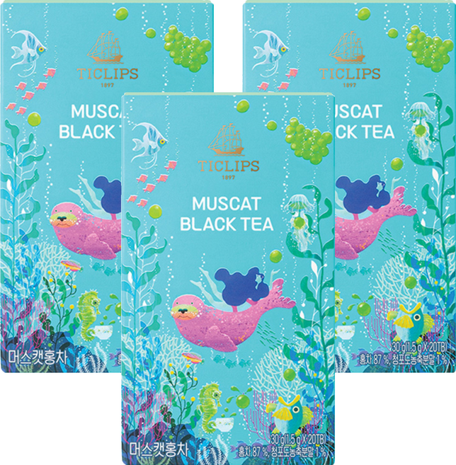 쌍계명차 티클립스 머스캣 홍차, 20개입, 3개, 1.5g