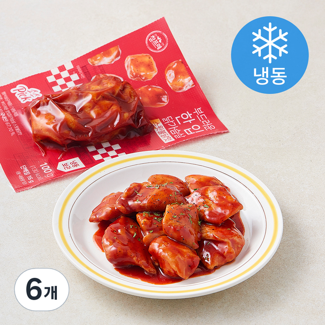 부드러운 한입닭가슴살 스윗불닭맛 (냉동), 100g, 6개, 1개입