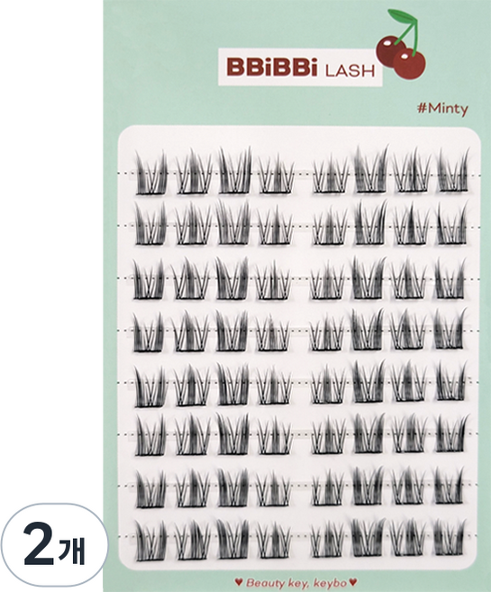 키보 삐삐래쉬 노글루 속눈썹 민티, 2개
