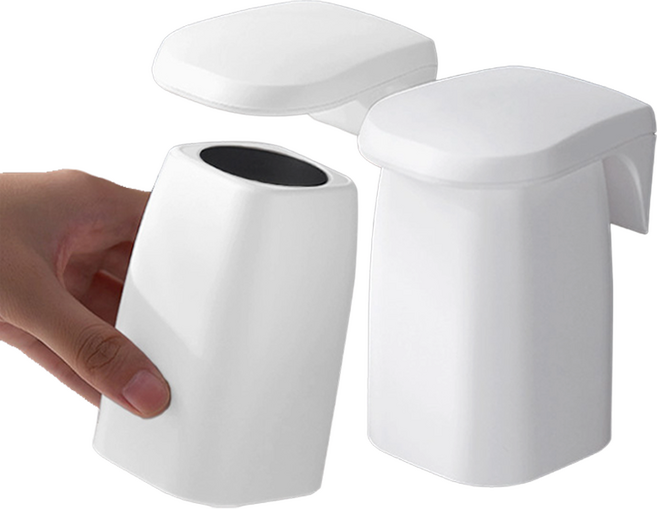 무식이네 이지클린 거꾸로 자석 양치컵, 화이트, 2개