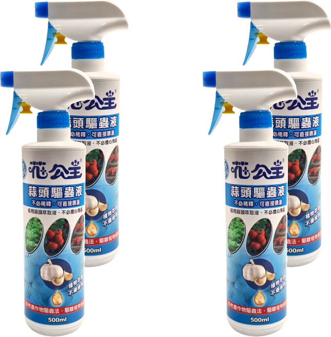 花公主 蒜頭驅蟲液, 500ml, 4瓶