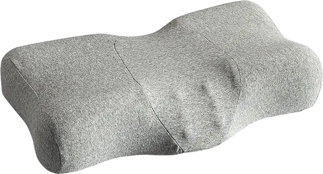HONDONI 日式人體工學5D蝶型按摩止鼾護頸枕頭 慢回彈記憶枕芯, 天絲灰, 1個