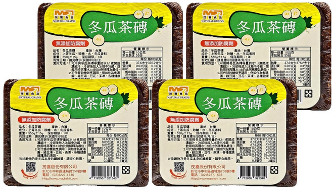 茂喜食品 冬瓜茶磚, 550g, 1個, 4個