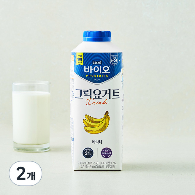 매일바이오 그릭요거트 드링크 바나나, 2개, 1개입, 710ml