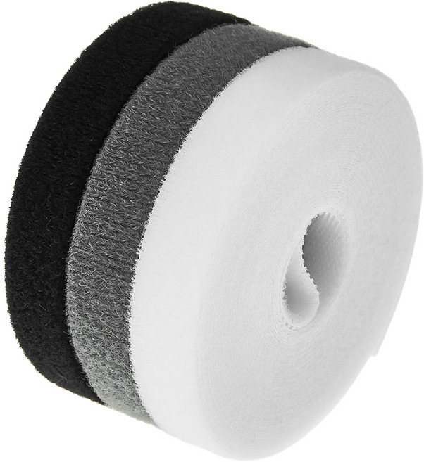 코멧 홈 찍찍이 케이블타이 3 m 3종 컬러 세트, 블랙+화이트+그레이, 1세트