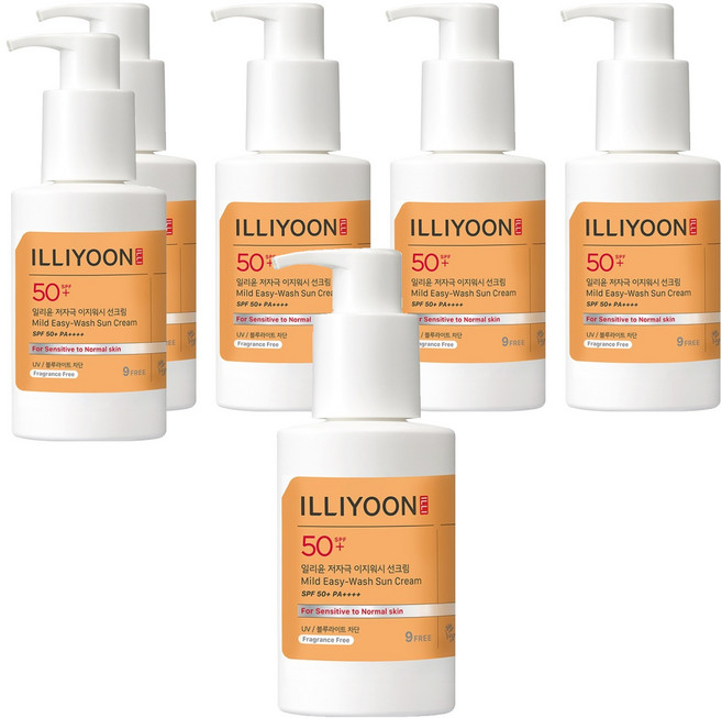 일리윤 저자극 이지워시 선크림 SPF50+ PA++++, 150ml, 6개