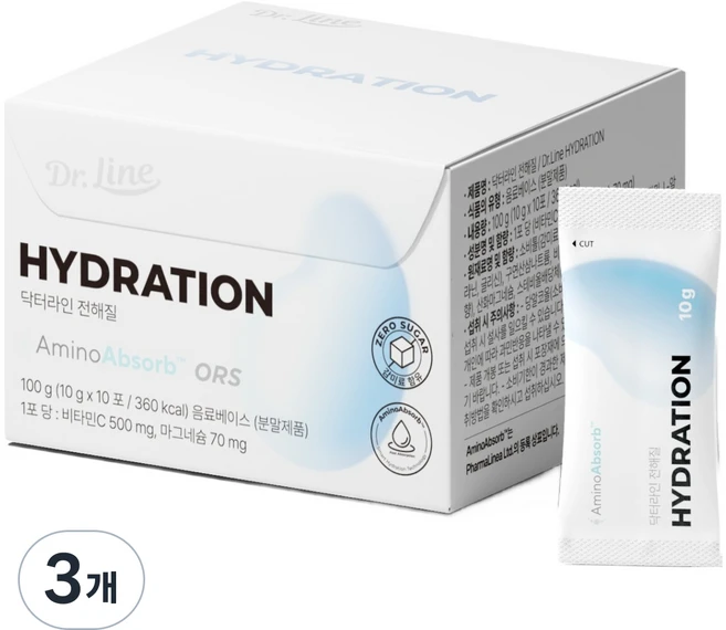 닥터라인 전해질 하이드레이션 10p, 100g, 3개 - 쿠팡