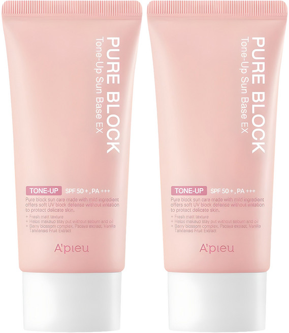 어퓨 퓨어 블록 톤업 선베이스 이엑스 SPF50+ PA+++, 50ml, 2개