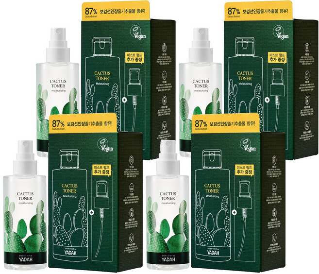 YADAH 仙人掌化妝水, 210ml, 4個