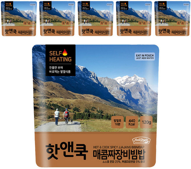 이지밥 핫앤쿡 매콤 짜장 비빔밥, 120g, 6개