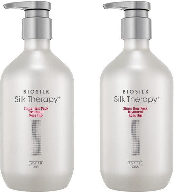 실크테라피 샤인 트리트먼트 플러스 로즈힙 헤어트리트먼트, 500ml, 2개