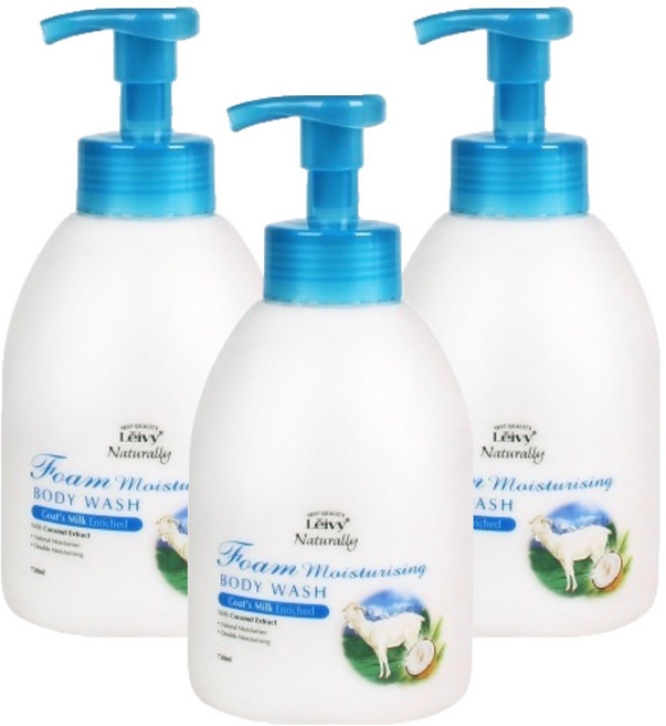 레이비 산양유 폼 바디워시 플로럴 코튼향, 750ml, 3개