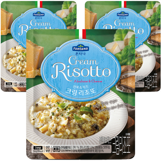 폰타나 전복 앤 치즈 크림 리조또, 250g, 3개