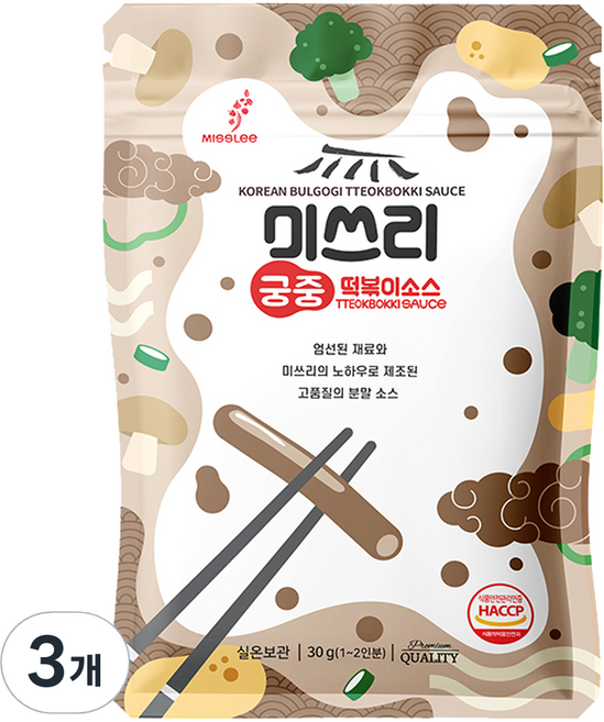 미쓰리 단짠단짠 궁중떡볶이 소스, 3개, 30g