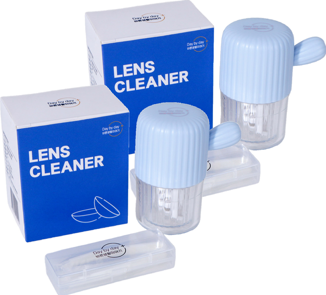 바른생활이야기 렌즈 세척통, 블루, 2개