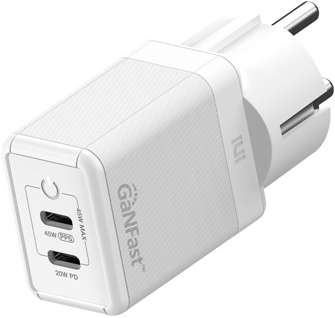아트뮤 USB PD 45W PPS GaN 접지 듀얼 초고속 충전기 GA310, 화이트, 1개