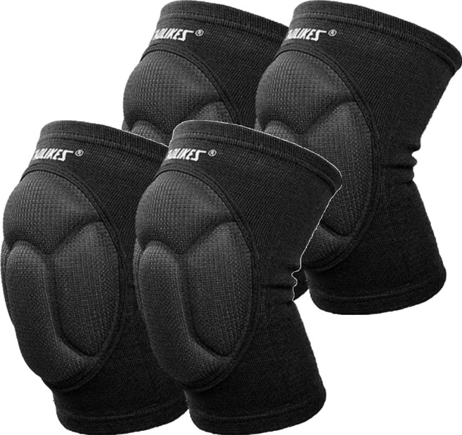 AOLIKES 奧力克斯 加墊防撞護膝 厚度2cm, 黑色, 2雙