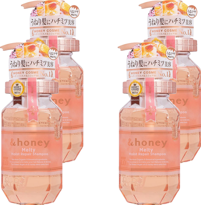 &honey melty 蜂蜜亮澤柔順護理洗髮精 1.0, 440ml, 4瓶