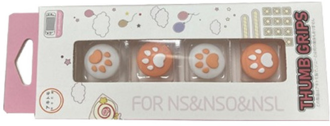 조이콘 아날로그 파스텔 컬러 발바닥 닌텐도 스위치 스틱 커버 4p 세트, 파스텔 오렌지, 1세트