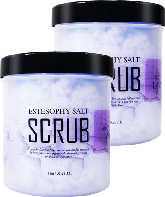 에스테소피 바디 스크럽 솔트 솝 라벤더, 1kg, 2개