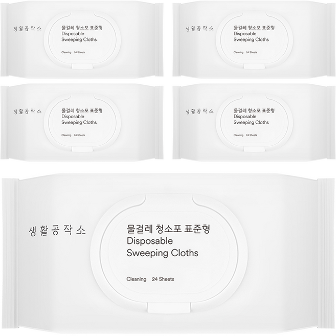 생활공작소 물걸레 청소포 24매, 5개