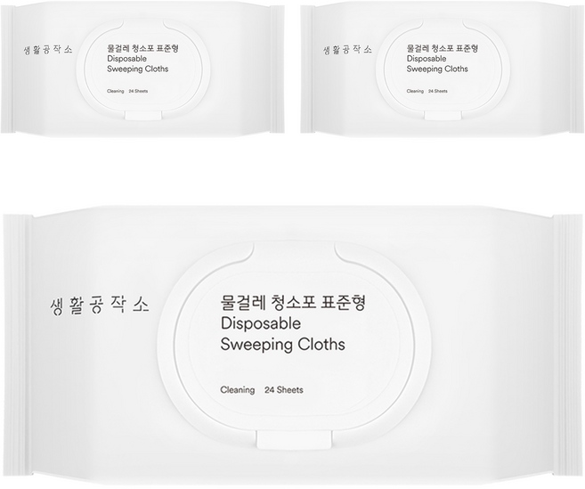 생활공작소 물걸레 청소포 24매, 3개