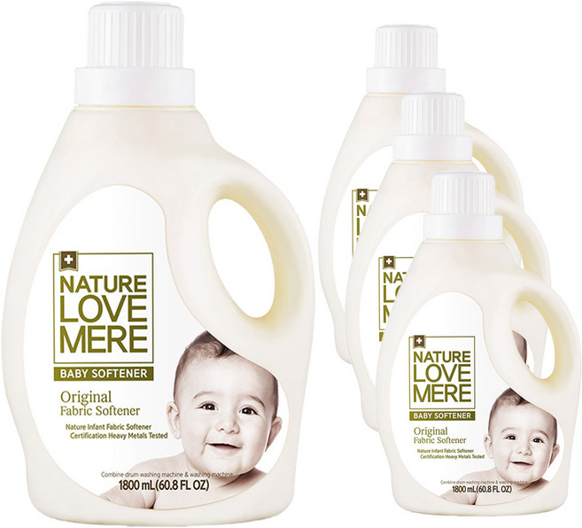 네이쳐러브메레 오리지널 유아섬유유연제 허브가든향 용기형, 1.8L, 4개