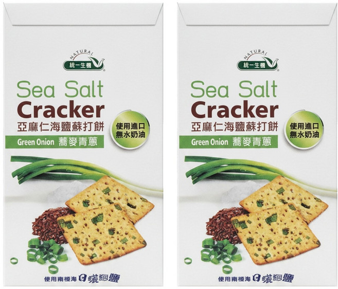 統一生機 亞麻仁海鹽蘇打餅 蕎麥青蔥 8包, 168g, 2袋