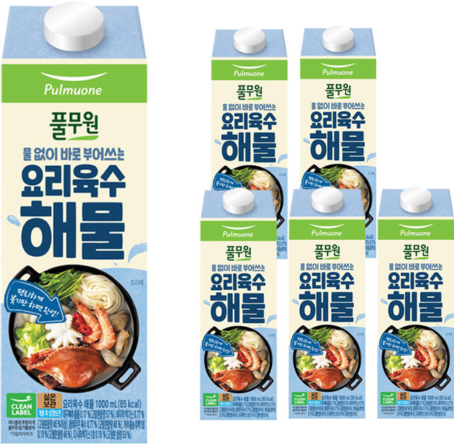 풀무원 요리육수 해물, 1L, 6개