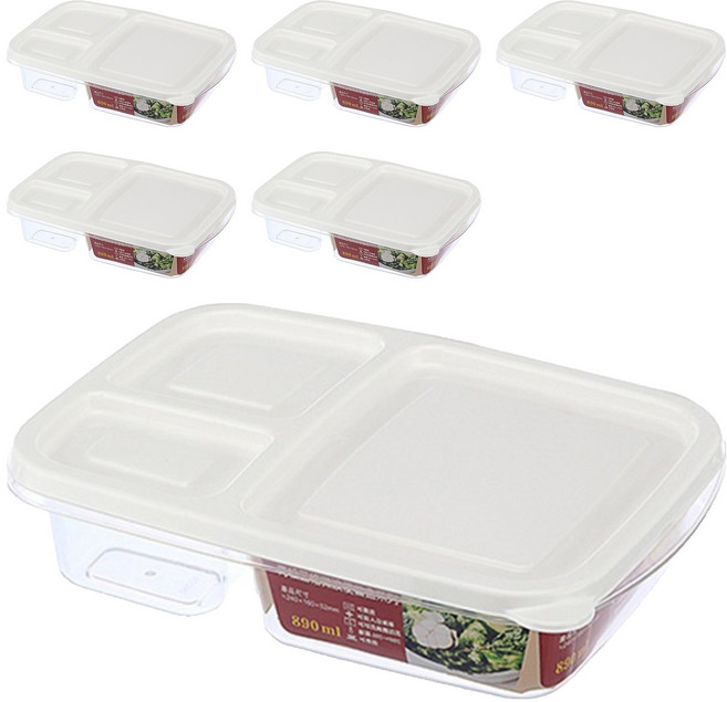 KEYWAY 聯府 青松三格微波便當盒, 2組, 3個容器 + 3個蓋子