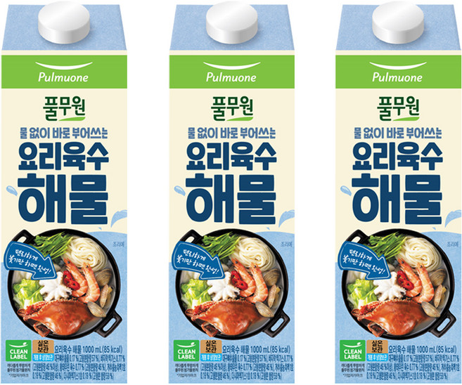 풀무원 요리육수 해물, 1L, 3개