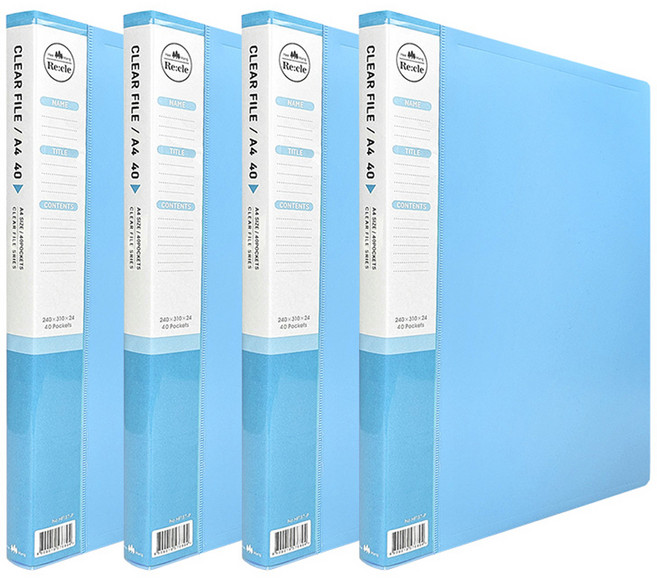 희망사무포인트 리클 클리어 파일 40매, 하늘, 4개