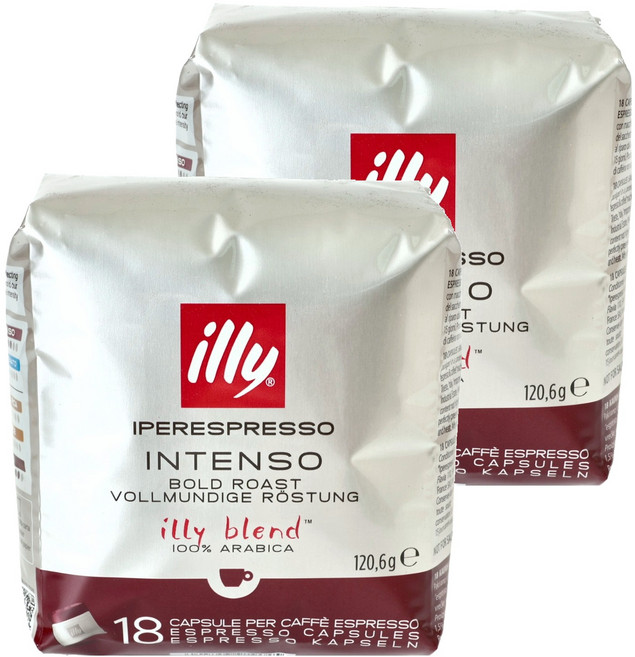 illy Intenso Bold 濃鬱烘焙膠囊咖啡, 6.7g, 18入, 2個