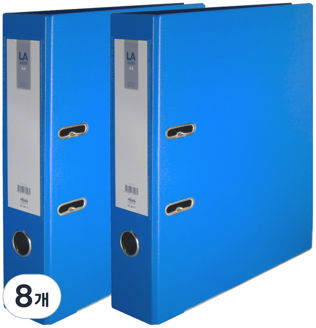 마이다스 레버아치 LA 바인더 2공 세로형 민 7cm, 청색, 8개