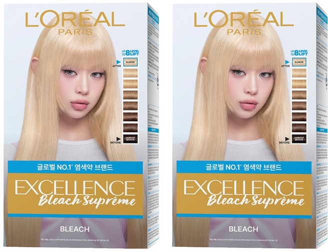 로레알파리 엑셀랑스 블리치 슈프림 손상적은 탈색제, 174g, 2개