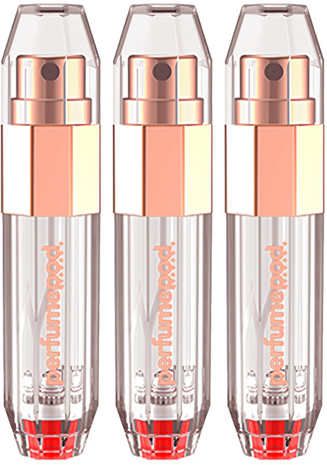 Perfume Pod Crystal 按壓式補充便攜香水瓶 5ml, 玫瑰金, 3個