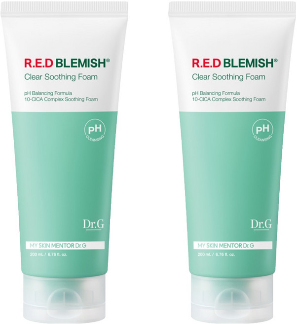 닥터지 약산성 레드 블레미쉬 클리어 수딩 폼, 200ml, 2개