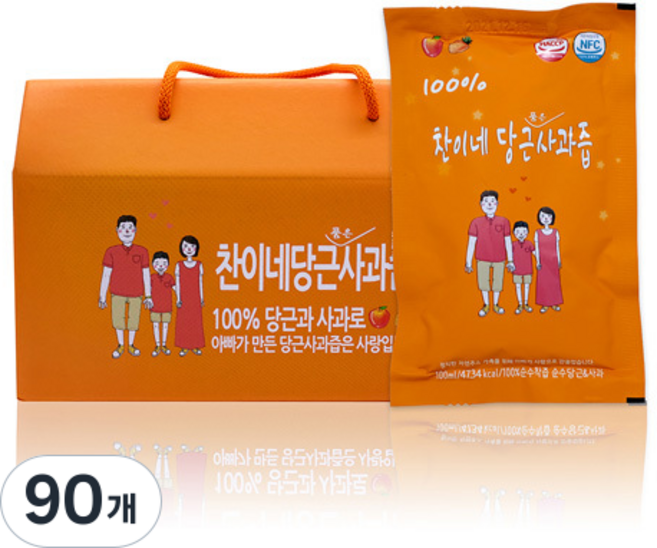 찬이네과수원 당근사과즙, 100ml, 90개